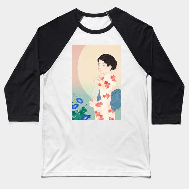 Morning glory Baseball T-Shirt by saitmy